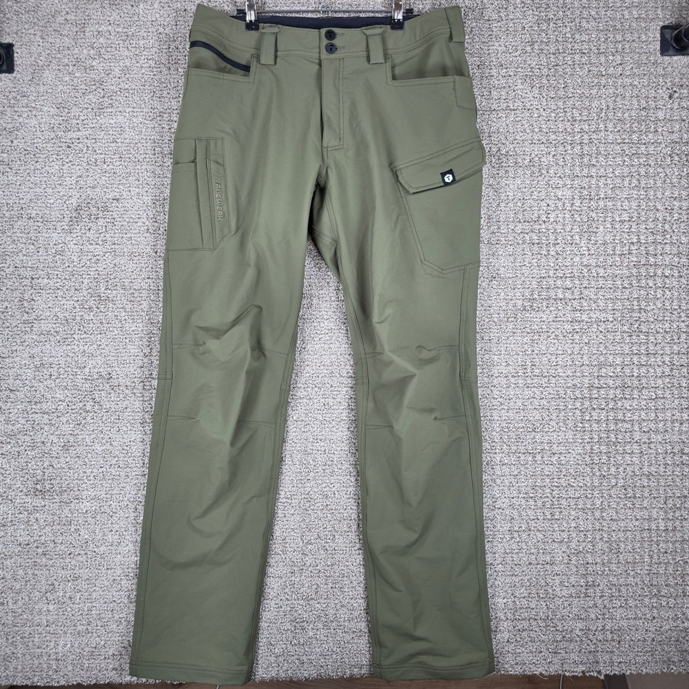 Truewerk T2 Werkpant Mens 34x34 Olive Green Technical Work Pants Softshell
